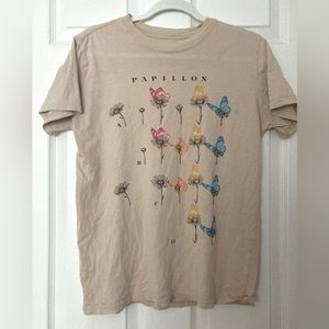 Might Find, Small, tan, “papillon” T-shirt